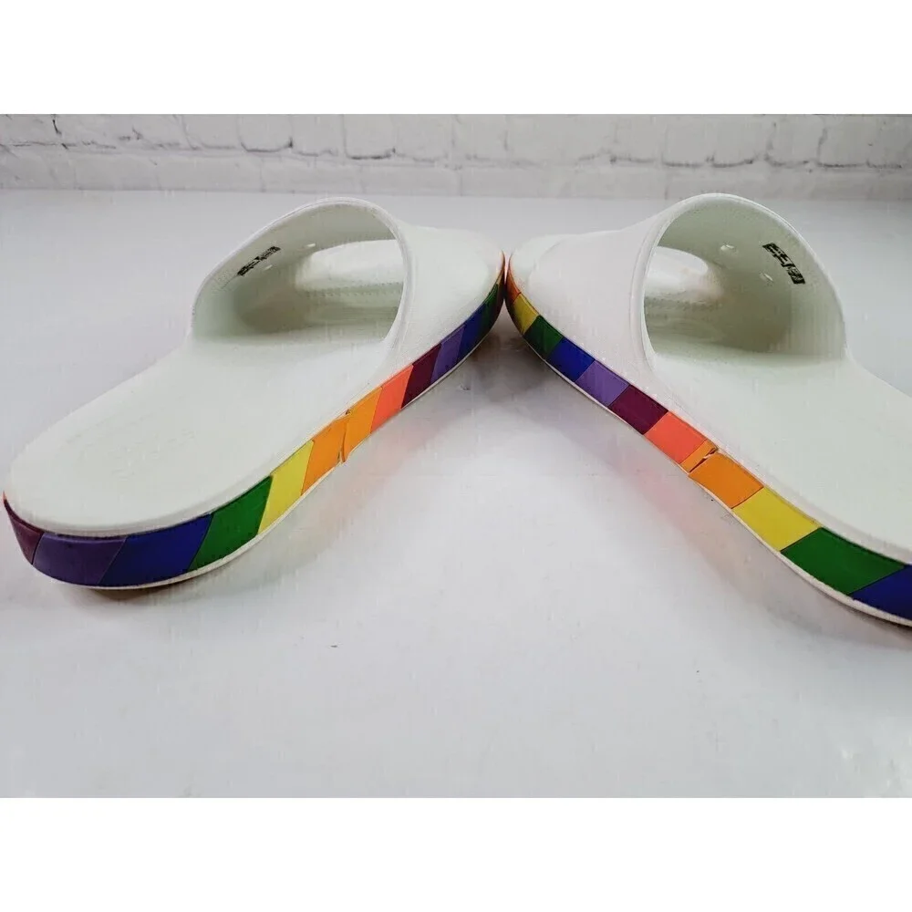 Crocs Crocband Rainbow Block Clogs Slides Sandals Mens 11 Shoes